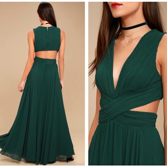 Lulu's Deep Green Maxi Dress - Picture 2 of 2